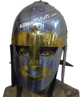 Medieval Sutton Hoo Helmet Made of 18 Gauge Steel